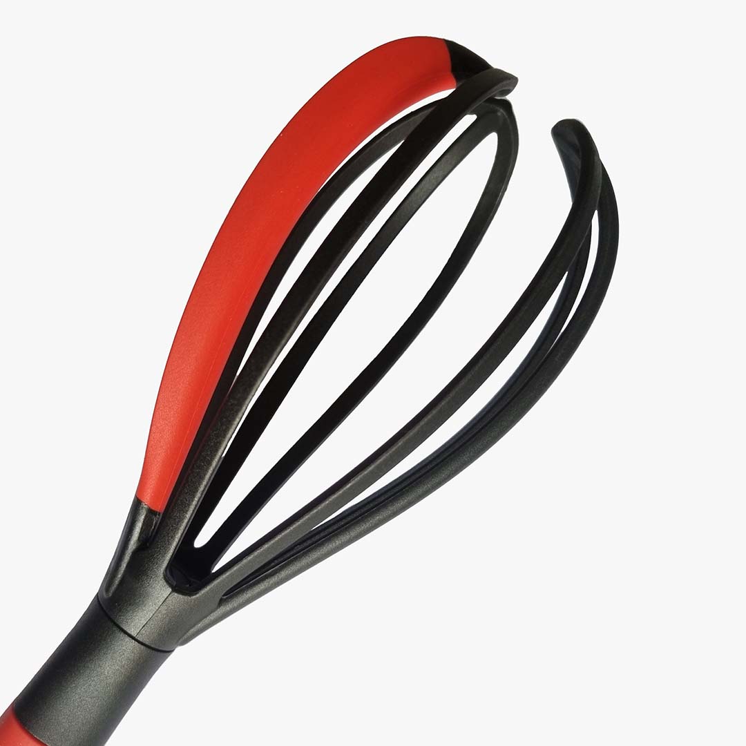 BATEDOR DE OVOS DE NYLON E SILICONE - VERMELHO
